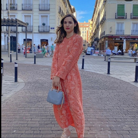 ZARA Long Embroidered Dress S,M - Picture 5 of 16